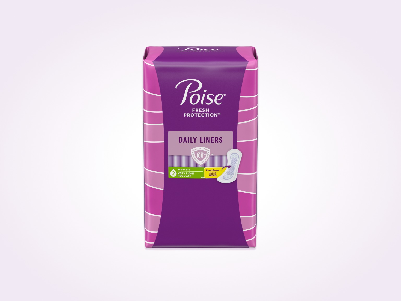Poise® Daily Liners For Bladder Leaks, 2 Drop Very Light Absorbency, Regular Length
