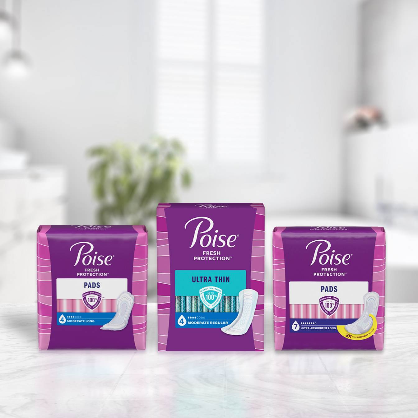 Poise® incontinence pads for women